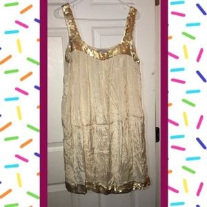 Large Old Navy Ivory Sequin Dress w/ pockets